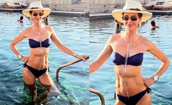 BEAUTY INFLUENCER TRINNY WOODALL, 62, FLAUNTS HER TONED BODY