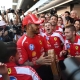 LEWIS HAMILTON CELEBRATES FIRST FERRARI WIN