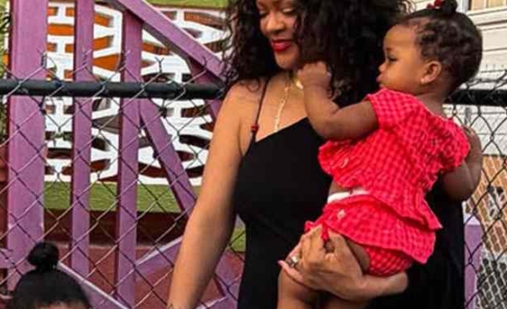 RIHANNA TAKES HER KIDS TO HOME WHERE SHE GREW UP