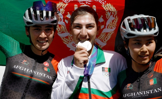 CYCLIST WHO DISGUISED HERSELF AS A MAN TO ESCAPE TALIBAN WIND SILVER MEDAL