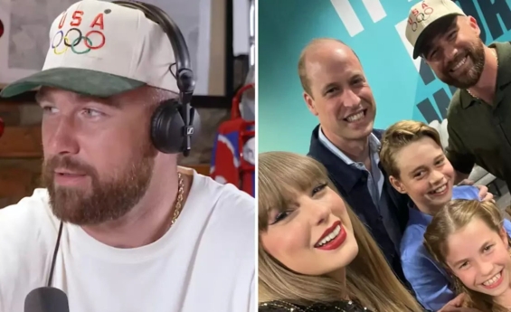 TRAVIS KELCE JOKES HE UNDERSTANDS WHY PRINCE WILLIAM WANTED HIM OUT OF TAYLOR SWIFT SELFIE