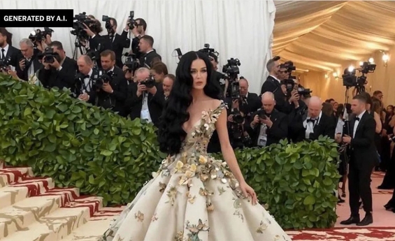 KATY PERRY “ATTENDS” MET GALA THROUGH AI