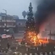 PROTESTS ERUPT AFTER CHRISTMAS TREE GETS BURNT IN SYRIA