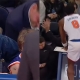 KNICKS' OG ANUNOBY NEARLY COLLIDES WITH ANNE HATHAWAY AND SON