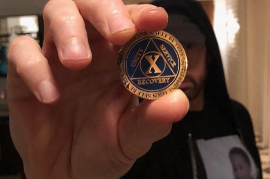 EMINEM CELEBRATES 18 YEARS OF SOBRIETY AFTER 2007 OVERDOSE .