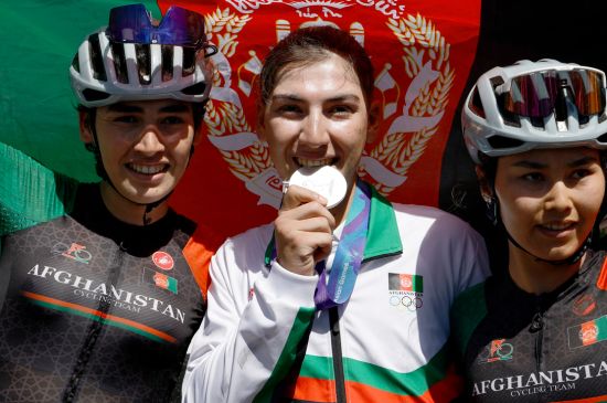CYCLIST WHO DISGUISED HERSELF AS A MAN TO ESCAPE TALIBAN WIND SILVER MEDAL