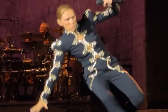 CELINE DION RECOVERS GRACEFULLY AFTER PARIS STAGE FALL
